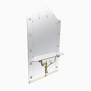 Mid-Century Italian Modern Mirror with Console by Pier Luigi Colli for Cristal Arte, Set of 2