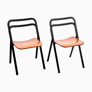 Mid-Century Italian Folding Chairs by Giorgio Cattelan for Cidue, Italy, 1970s, Set of 2
