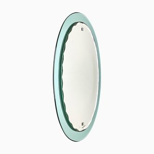 Specchio ovale Mid-Century intagliato di Cristal Arte, Italia, anni '60
