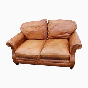 2-Seater Brown Leather Chesterfield Sofa, 1990s