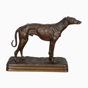Bronze eines Windhunds von A. Dubucand, Mitte 19. Jh