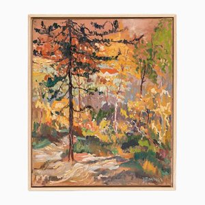 Forest in Autumn, 1935, Oil on Canvas, Framed