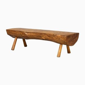 Oak Wooden Bench by Omer Crab, 1980s