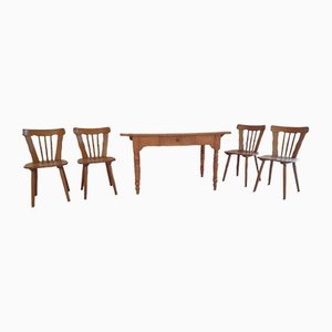 Rustic Table & Chairs, Set of 5