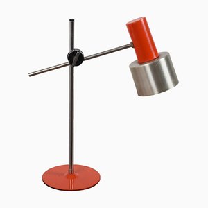 Mid-Century Adjustable Orange Metal and Aluminum Table Lamp by Bruno Gatta for Stilnovo, 1960s