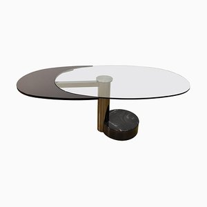 Mid-Century Steel & Glass Oval Revolving Dining Table by Pierre Cardin, 1960s