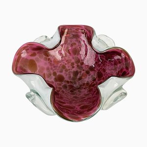 Mid-Century Italian Pink Murano Glass Bowl from Toso, 1960s