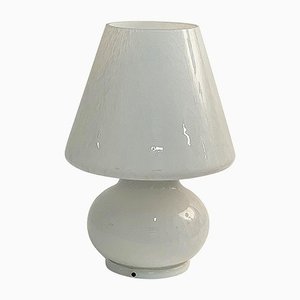 Mid-Century Italian White Murano Glass Table Lamp, 1970s