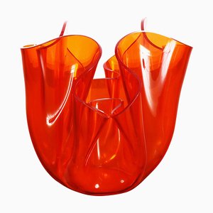 Mid-Century Italian Orange Acrylic Glass Centerpiece from Guzzini, 1970s