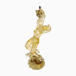 Mid-Century Murano Glass and Gold Female Statue by Ercole Barovier