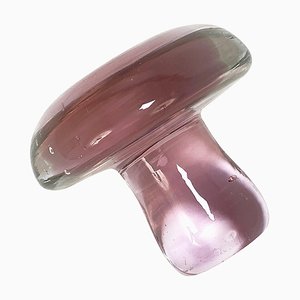 Italian Pink Murano Glass Paperweight in the Shape of a Mushroom, 1960s