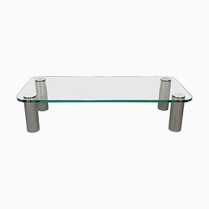 Mesa de centro Marcuso rectangular de vidrio de Marco Zanuso para Zanotta, Italy, años 70