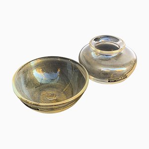 Small Bowls in Murano Glass with Gold from Arte Vetraria Muranese, Set of 2