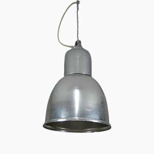 Lámpara italiana industrial vintage de aluminio y metal, años 70