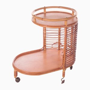 Vintage French Bamboo Bar Trolley, 1960s