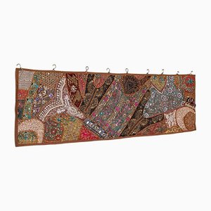 Vintage orientalische Vintage Wandtafel mit Pailletten und Fries, 1980er