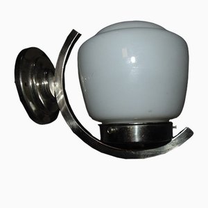 Art Deco Nickel-Plated Brass Wall Lamp Sconce