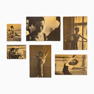 Ballerine di Stoccarda, carta fotografica su piatto in legno, set di 6