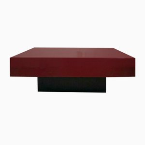 French Square Lacquered Coffee Table by Jean-Claude Mahey, 1970s