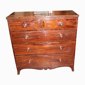 Mahogany Inlay Chest Drawers on Splayed Feet, 1900s
