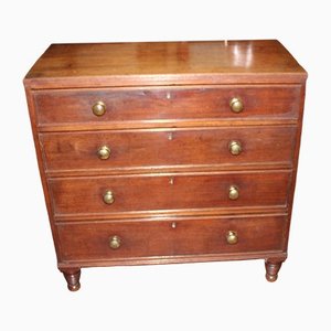 Mahogany Chest Drawers with Round Brass Handles, 1900s