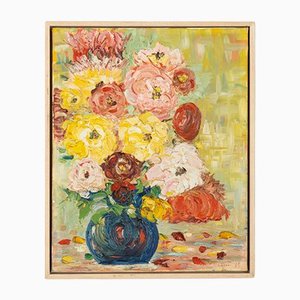 Expressive Bouquet, 1964, Oil on Canvas, Framed