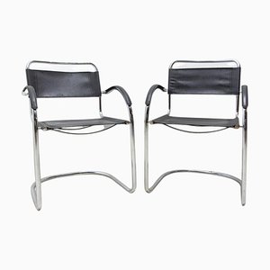 Tubular Steel Cantilever Armchairs, Europe, 1970s, Set of 2