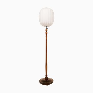 Lámpara de pie Art Déco de abedul teñido, años 30