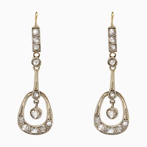 French Art Nouveau Dangle Earrings with Diamonds, 1900s