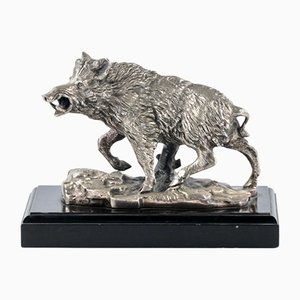 Silver Plated Boar Figure