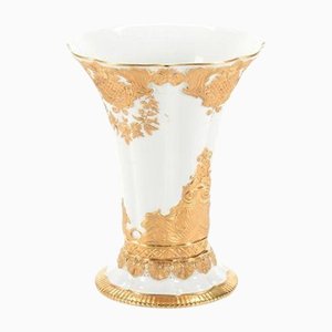 Vase en Porcelaine avec Décor Doré de Meissen