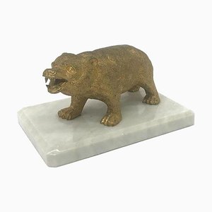 Figura de oso de bronce real ruso