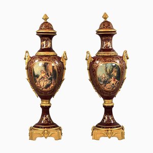 Floor Vases in the Style of Sevres, Set of 2
