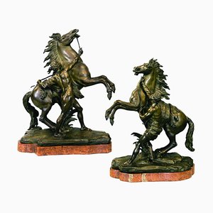 Marly Horses Sculptures, Set of 2