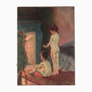 Novikov, Pittura Children by the Fireplace