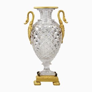 Crystal Vase in Gilded Bronze