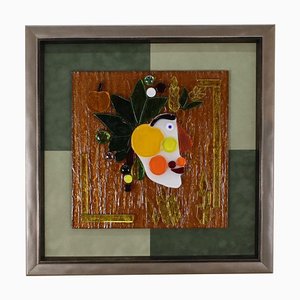 Anatoly Grishchenko, Été, 20ème Siècle, Verre Coloré sur Échiquier, Encadré