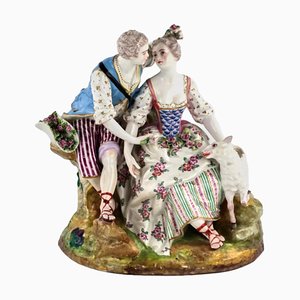 Composizione Couple in Love in porcellana di Meissen