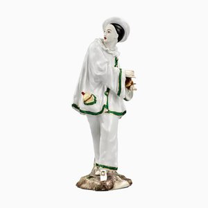 Figurine en Porcelaine Pierrot, Allemagne, Fin du 19ème Siècle.
