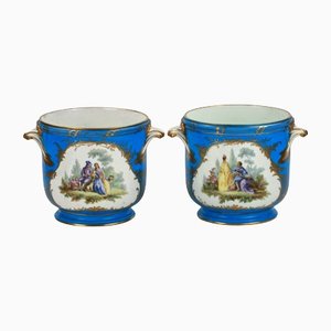 A Sevres Cachepots, Set of 2