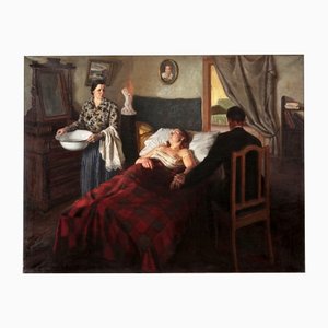 Otto Grunde 1907-1982, En la cama del paciente, Óleo