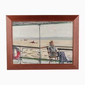 Vitaly Anatolyevich Polyakov, On the Volga, 1959, Oil on Cardboard, Framed