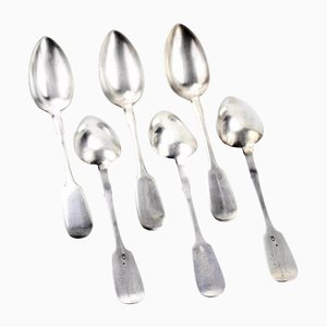 Russian Silver Tablespoons, Set of 6