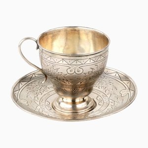 Silberne Kaffeetasse, Russland, 1864, 2er Set