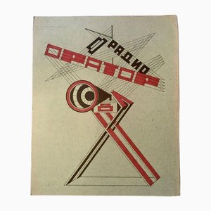 Según Gustava Kluсa, Dibujo de la serie Proletariat, Tinta sobre cartón
