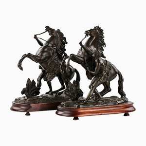 19th Century Bronzed Marley Riders, Set of 2