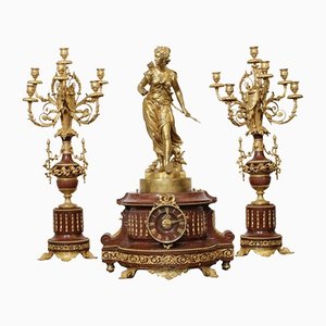 19th Century Fireplace Set from Moreau, Set of 3