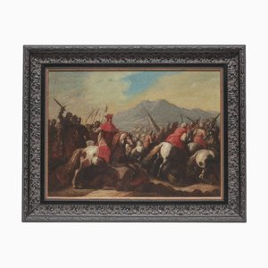 Georg Philipp Rugendas, Battle of the Crusaders with the Saracens, 17th-Century, Oil on Canvas, Framed