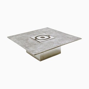 Mesa de centro belga de aluminio fundido de Willy Ceysens, años 70