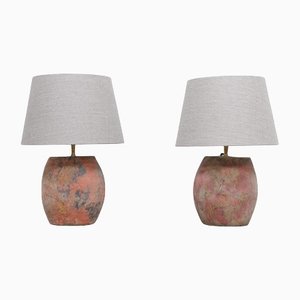 Vintage Organic Table Lamps, Set of 2